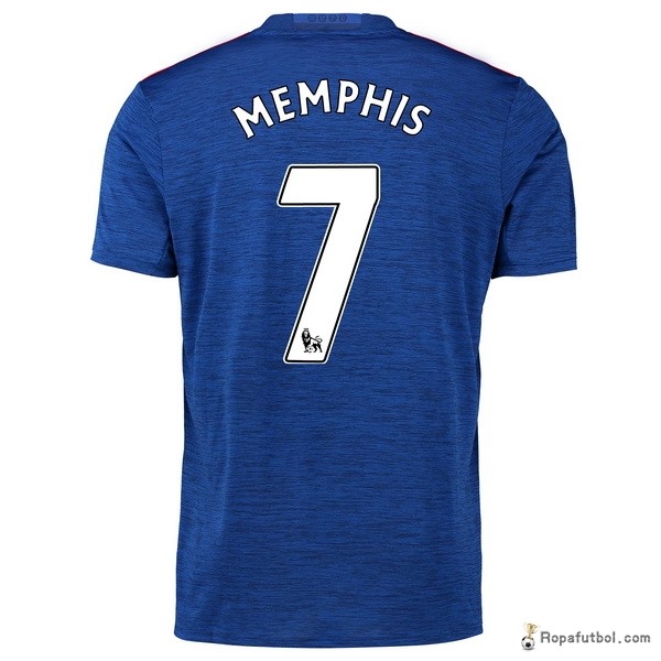 Camiseta Manchester United Replica Segunda Ropa Memphis 2016/17 Azul